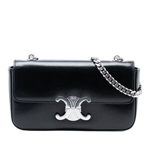 Pre-Loved Celine Shiny Calfskin Triomphe Chain Box Shoulder Bag